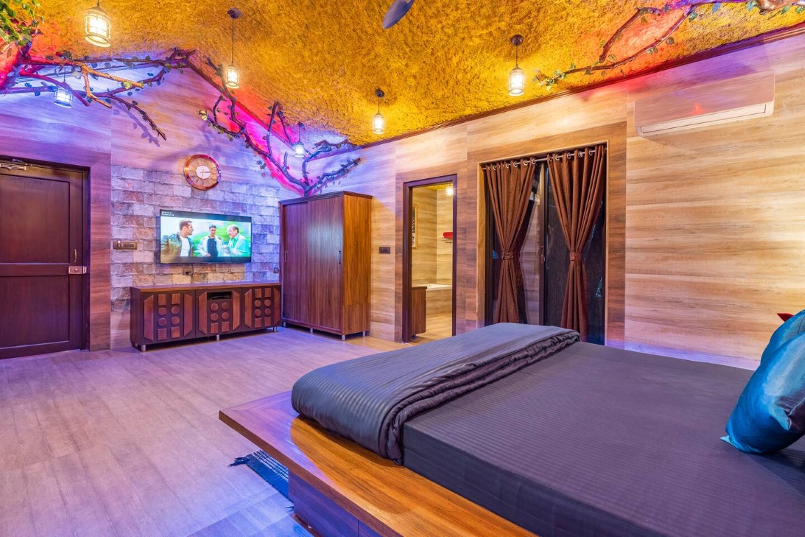 Another view of the villa's magical night ambiance